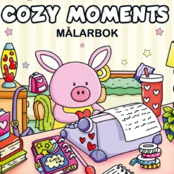 Malebok Cozy Moments, en avslappende og koselig malebok med 40 søte motiver, 25×25 cm