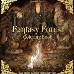 Malebok Fantasy Forest Fairies & Troll, fargelegg John Bauers verden! 25×25 cm, 40 sider