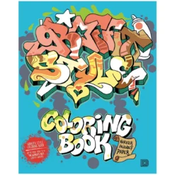 Malebok Graffiti Style Coloring Book, fargelegg 50-graffitimotiver, 20×25 cm