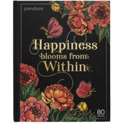 Malebok Happiness blooms from within, 20×25 cm, 40 ark / 80 motiv