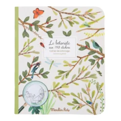 Malebok Moulin Roty, 20 sider med botaniske motiver + 148 klistremerker, 24×28 cm