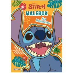 Malebok Stitch med klistremerker, 24 sidor
