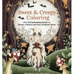 Malebok Sweet & Creepy Coloring, litt søtt, litt skummelt! 60 motiver