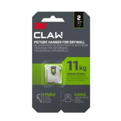 3M Claw bildekrok med 11 kilos bærekraft, 2-pakning