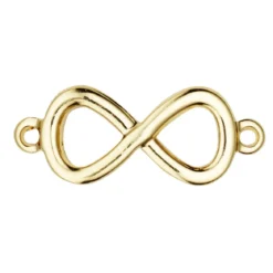 Mellomledd infinity-tegn, evighetssymbol, ouroboros, gullfarget 17×6 mm