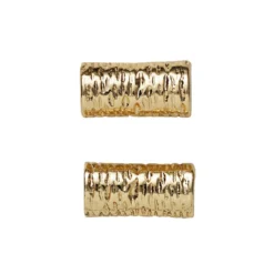 Mellomledd til smykkeproduksjon, 2 stk. gullfargede rør Ø6 mm, lengde 13 mm, hull 2 mm