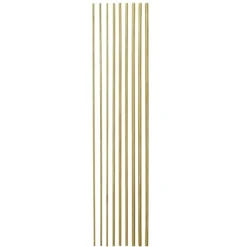 Messingrør, 30 cm lengde. 9 stk. i 3 ulike tykkelser Ø2, 3, 4 mm