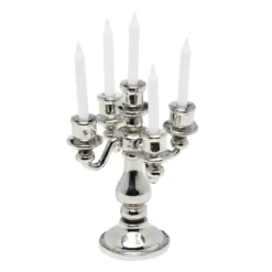 Miniatyrkit med en kandelaber av metall, Ø3 cm, høyde 4 cm