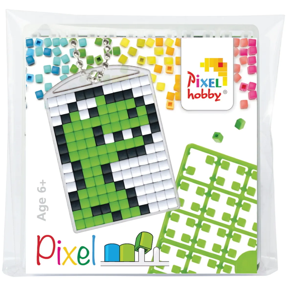Mini-kit pikselhobby dinosaur – med nøkkelring 30×40 mm og 3×144 piksler