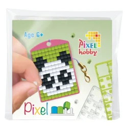 Mini-kit pikselhobby panda – med nøkkelring 30×40 mm og 3×144 piksler