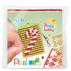 Mini-kit pikselhobby polkagris – med nøkkelring 30×40 mm og 3×144 piksler
