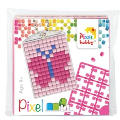 Mini-kit pikselhobby sommerfugl – med nøkkelring 30×40 mm og 3×144 piksler