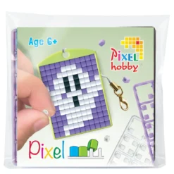 Mini-kit pikselhobby spøkelse – med nøkkelring 30×40 mm og 3×144 piksler