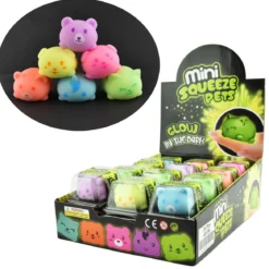 Mini squeeze pets / Glow in the dark – selvlysende klemmedyr! Selges assortert. Pris per stk.
