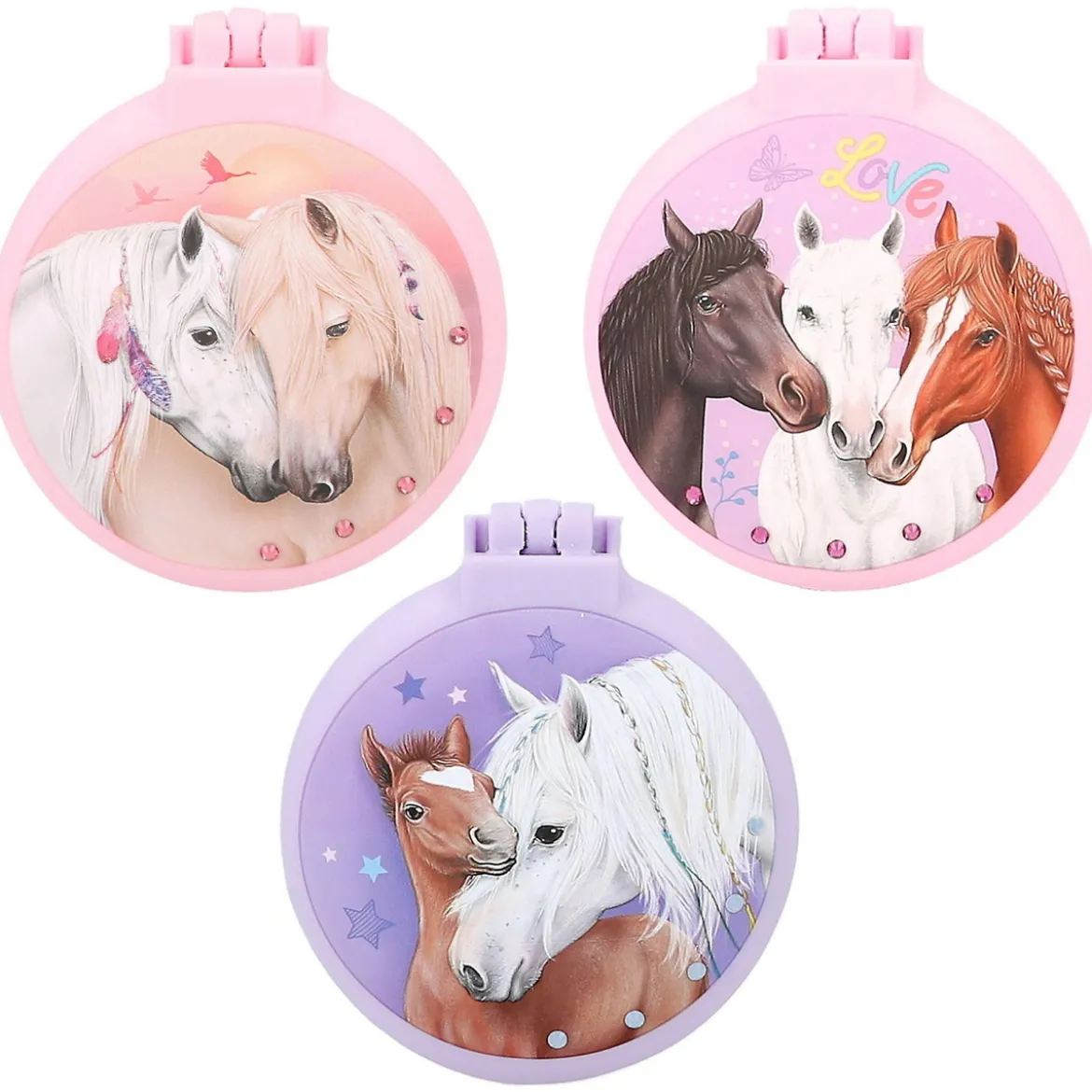 Miss Melody Hårbørste med speil – Ø7 cm, finnes i 3 varianter. Pris per stykk, selges assortert på nett