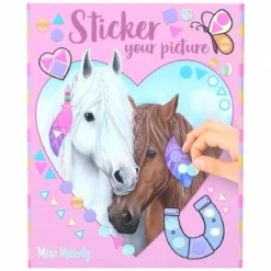 Miss Melody Sticker your picture – 25 hestemotiver og 10 sider klistremerker – 16,5×20 cm