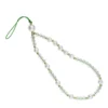 Mobillenke, mobilrem 17 cm – gylne, transparente og perlemorlignende perler