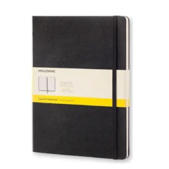 Moleskine Classic Notebook XL (19×25 cm), svart hard perm – 192 rutete sider