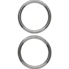 Motringer O-ringer av metall, sølvfargede, Ø4 cm. 2 stk.