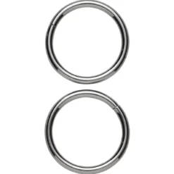 Motringer O-ringer av metall, sølvfargede, Ø4 cm. 2 stk.