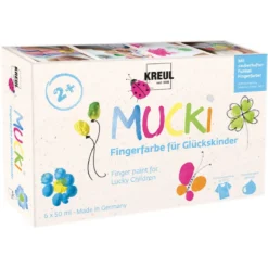 Mucki fingermaling Lykkebarn, 6-pakning