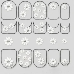 Neglklistremerker daisy – 26 neglklistremerker med hvite tusenfryd / blomster