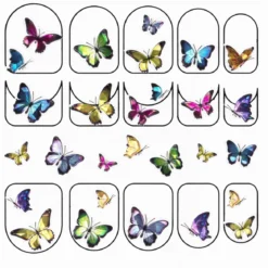 Neglstickers butterfly – 28 neglklistremerker med vakre sommerfugler