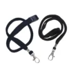 Nøkkelbånd lanyard 2-pakning, svart med metallbeslag og sikkerhetslås