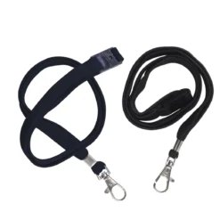 Nøkkelbånd lanyard 2-pakning, svart med metallbeslag og sikkerhetslås