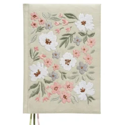 Notatbok med brodert blomstret omslag, A5 (148×210 mm), 80 ark, 80 g/m²