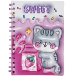 Notatbok Sweet A5 – søt spiralbundet skrivebok med 80 linjerte ark, 80 g/m².