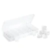 Oppbevaringsboks med 30 stk. sirkelformede bokser – 2,8 cm høye og 4 cm i diameter