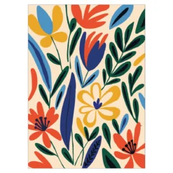 Paint by number / mal etter tall – blomster, 25×35 cm + 10 farger og 3 pensler
