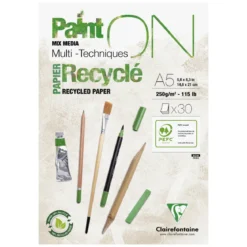 Paint ON Mix Media Multi Techniques Recyclé – kraftig A5-blokk / 30 ark fremstilt av resirkulert papir