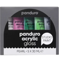 Panduro Acrylic akrylmaling, blanke perlemorsfarger 5x30 ml