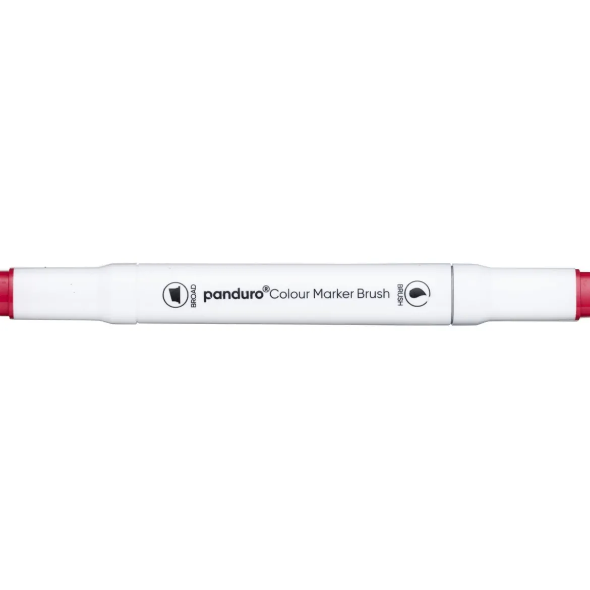 Panduro Colour Marker Brush, penselspiss og skråskjært spiss – Scarlet 13