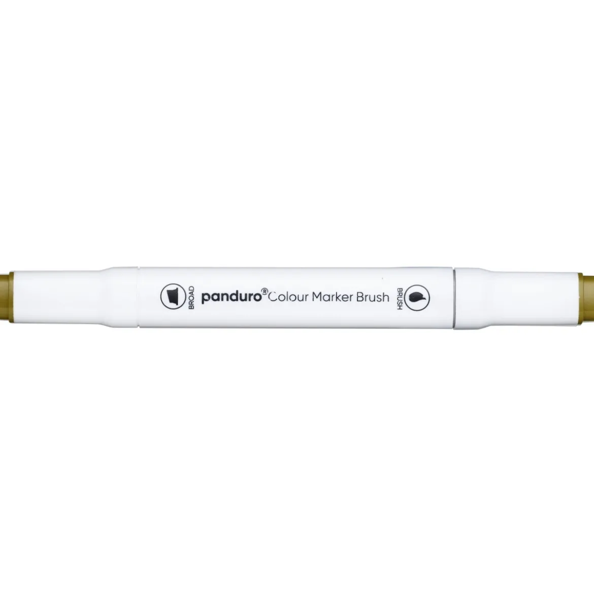 Panduro Colour Marker Brush, penselspiss og skråskjært spiss – Bronze green 42