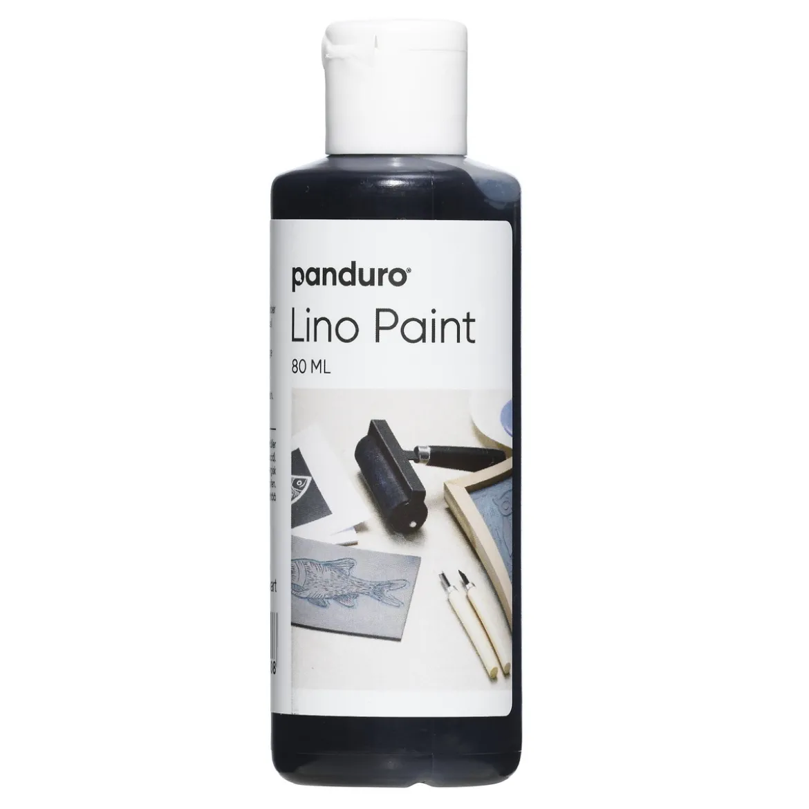 Panduro Lino Paint, vannbasert linoleumsmaling, svart 80 ml