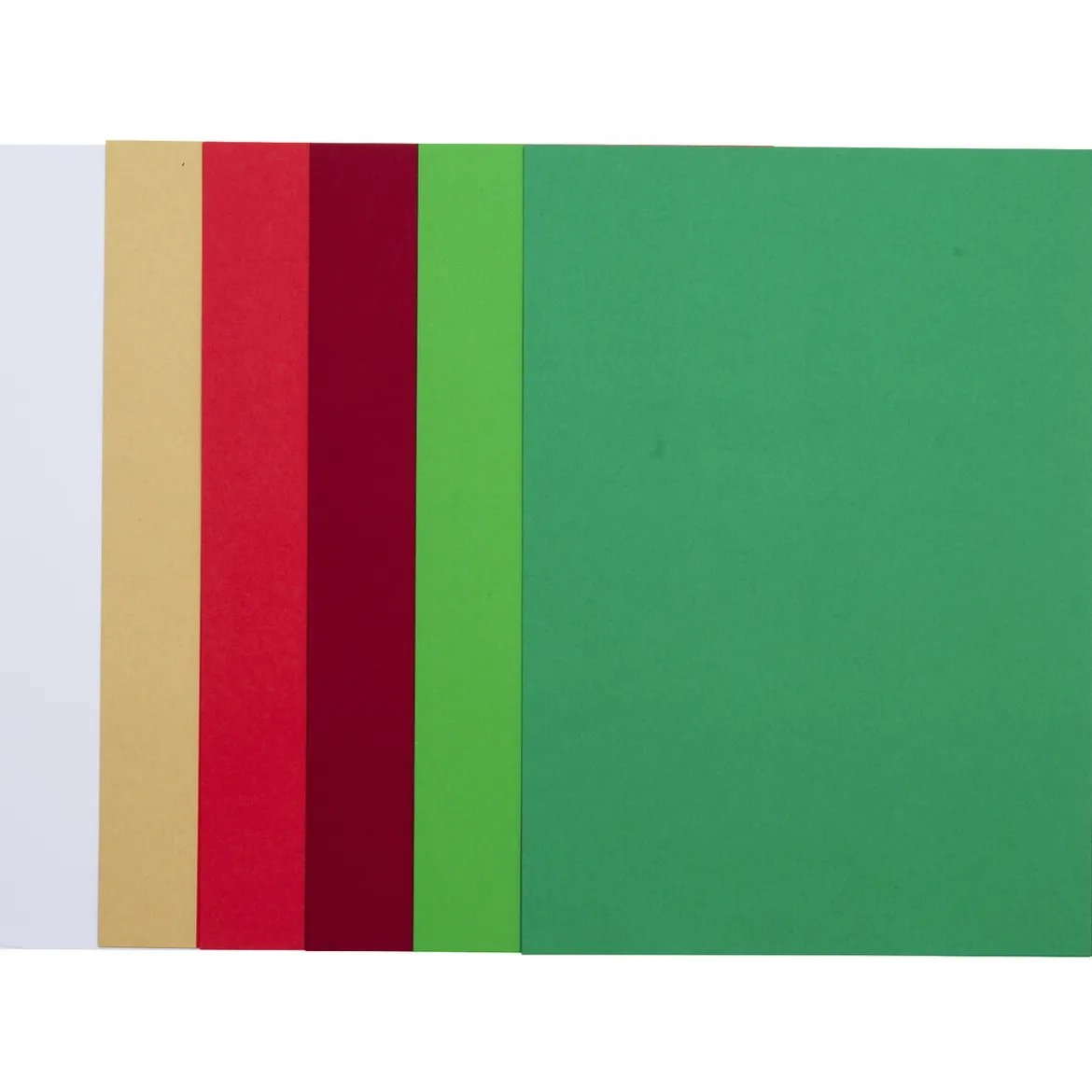 Papir i nydelige julefarger til julehobby, 48 ark i A4-format, 80 g/m²