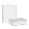 Pappesker, pappkartonger i form av 2 innbundne bøker – 16×19×6,5 og 13,5×17,5×4,5 cm