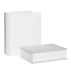 Pappesker, pappkartonger i form av 2 innbundne bøker – 16×19×6,5 og 13,5×17,5×4,5 cm