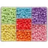 1280 pastellfargede bokstavperler, A–Z med hvite bokstaver, diameter 7 mm