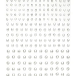 Pearl stickers hvite – 420 hvite / perlemorskimrende perleklistremerker. Ø4, 5, 6 mm