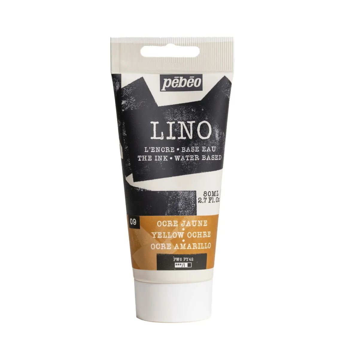 Pebeo Lino Ink 80 ml, vannbasert linoleumsfarge – Yellow Ochre