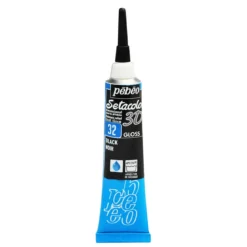 Pebeo Setacolor 20 ml tekstilfarge 3D Liner Gloss Black – høyblank svart reliefffarge