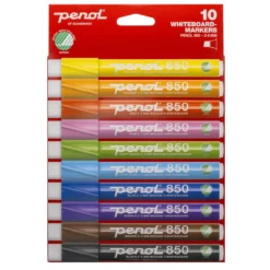 Penol 850 Whiteboard Markers Bright, 10-pakning med skråskjært spiss 2–5 mm