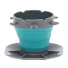 Penselvask med utfellbar kopp og 6 penselholdere. 13,8×13,8 cm, diameter 9,5 cm (kopp)