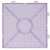 Perleplate for perler og rørperler i størrelsen Ø5 mm – transparent lilla, 15×15 cm