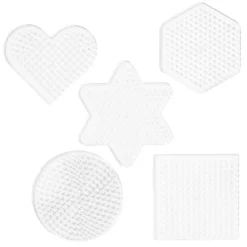 Perleplate Midi 5-pakning – små plater: hjerte, stjerne, sekskant, kvadrat og sirkel – til Ø5 mm rørperler