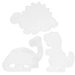 Perleplater Midi 3-pakning – 3 forskjellige dinosaurer – til våre rørperler med diameter 5 mm